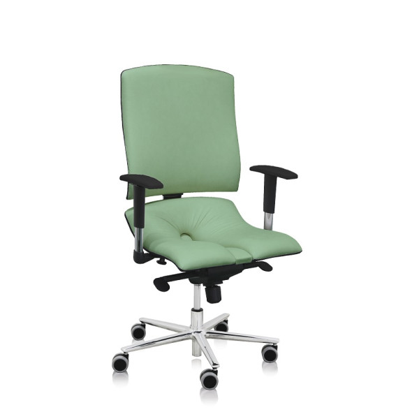 Ergonomická židle Ásana Steel Standard Ekokůže Light Green